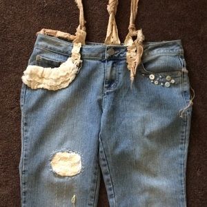 Artist upcycled jeans
